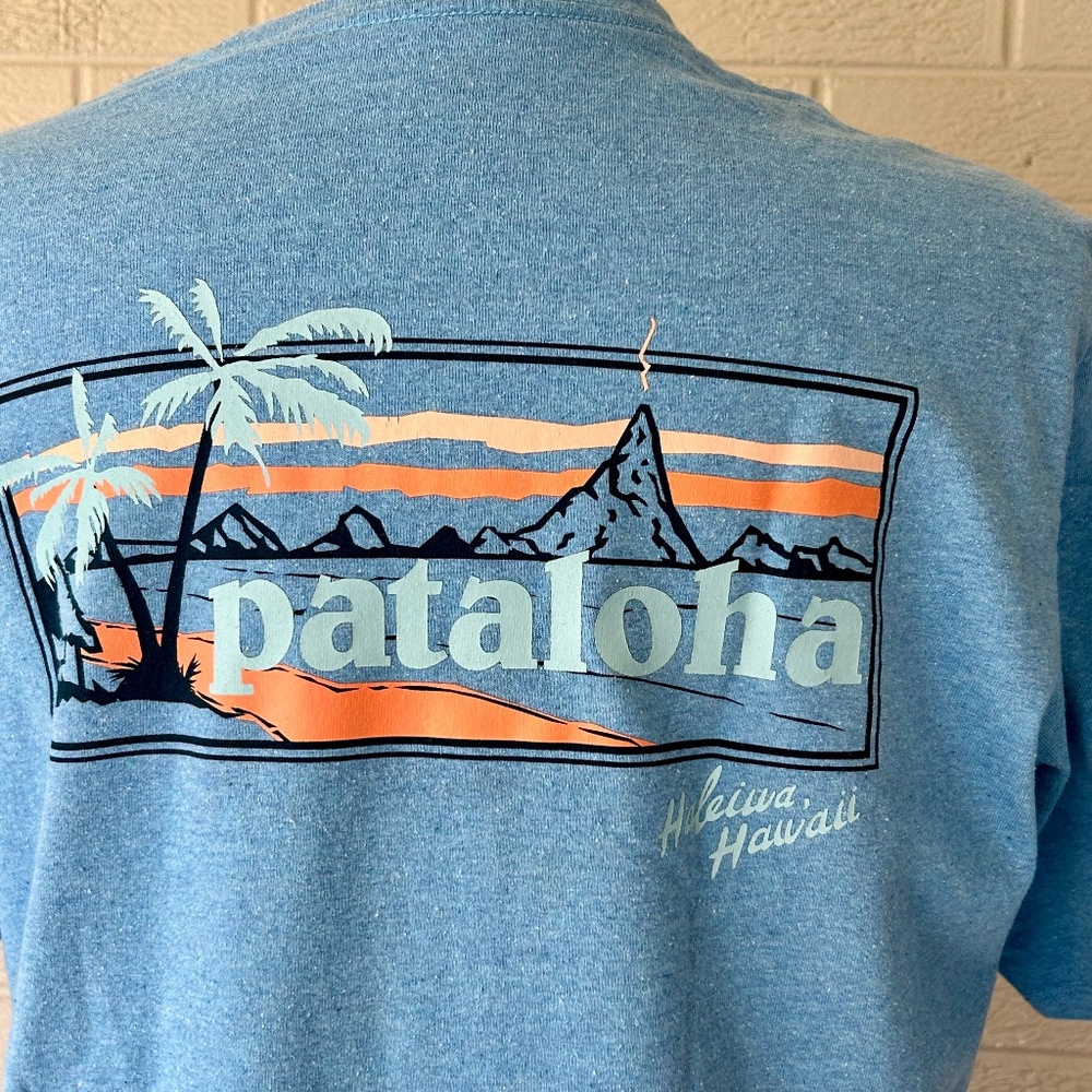 Patagonia Pataloha Mens Regular Fit Blue T Shirt Size Medium - Picture 2 of 6